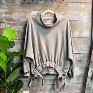 Women's Light Gray Sweatshirt with Drawstring Hem